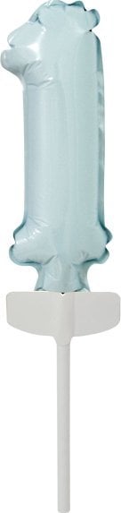 AMSCAN Balon foliowy mini cyfra 1 pastel niebieska 4x12cm