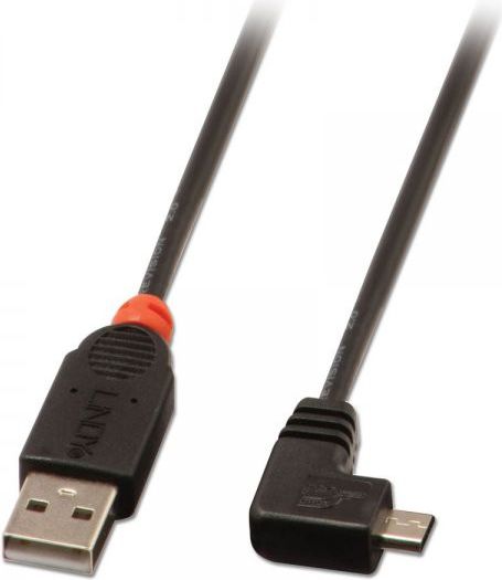 Kabel USB Lindy USB-A - microUSB 1 m Czarny (31976)