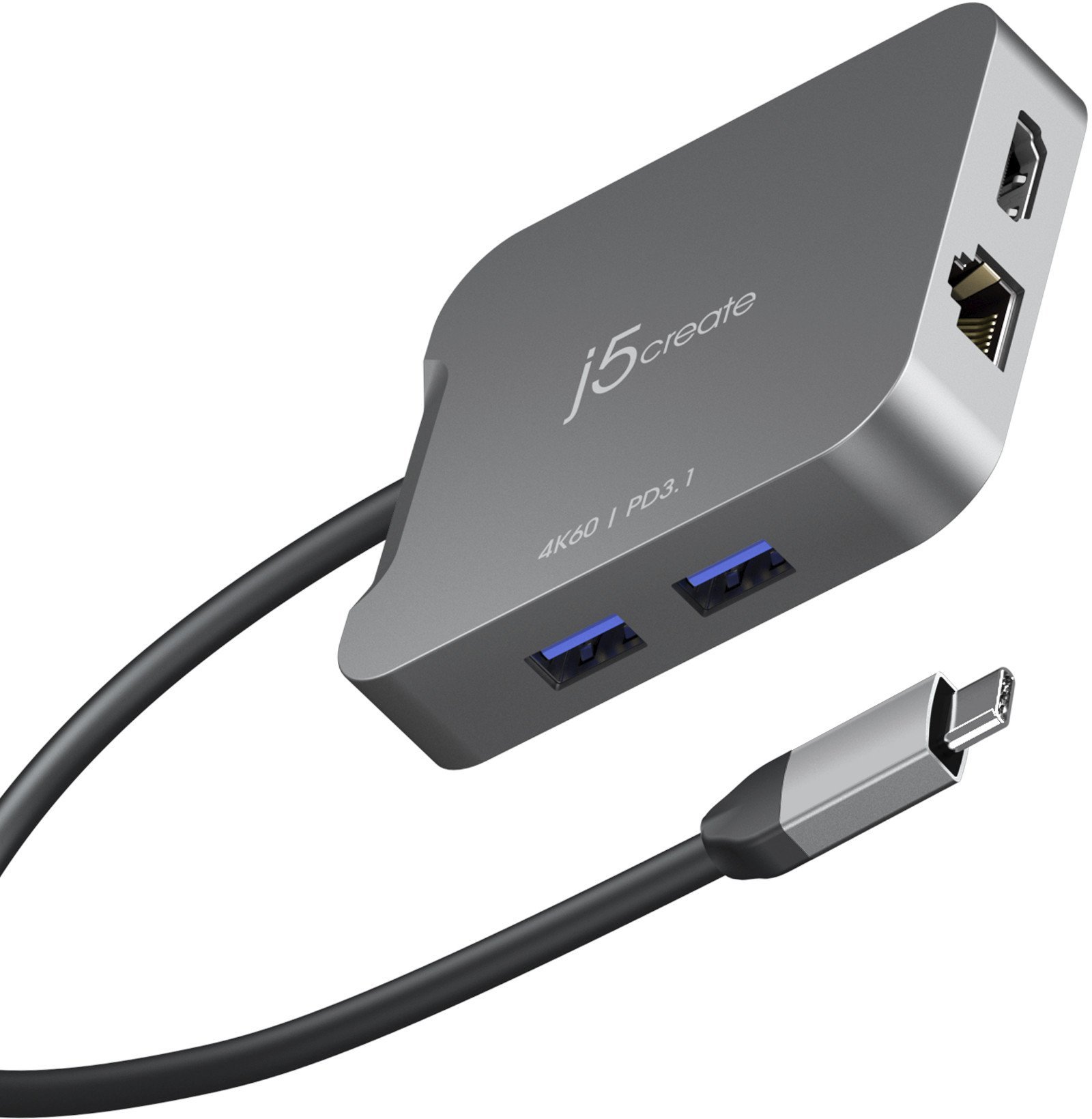 j5create JCD3191-N stacja dokująca Przewodowa USB 3.2 Gen 2 (3.1 Gen 2) Type-C Szary