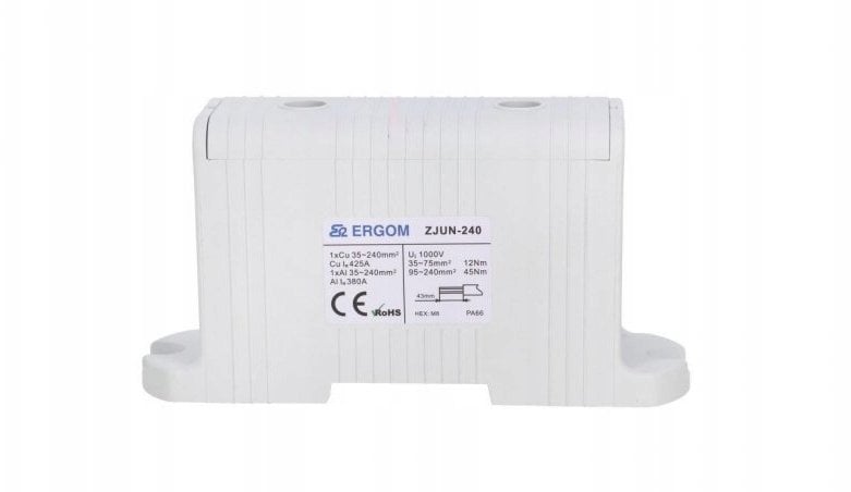 Złączka szynowa 1-torowa ZJUN-240 240mm2 szara R34RR-07010011001