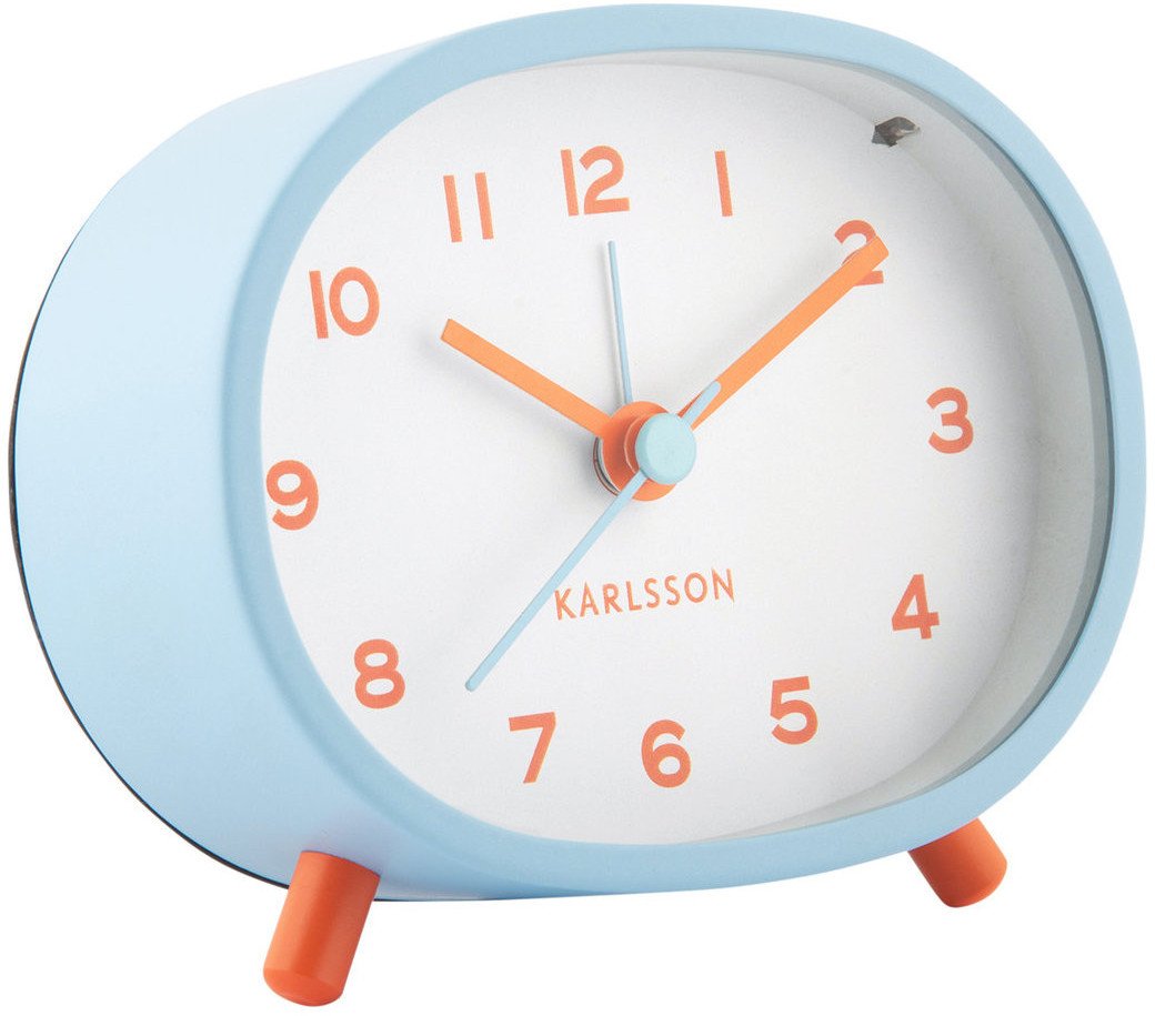 Budzik Karlsson KA6025LB niebieski owalny 9 x 8 cm .