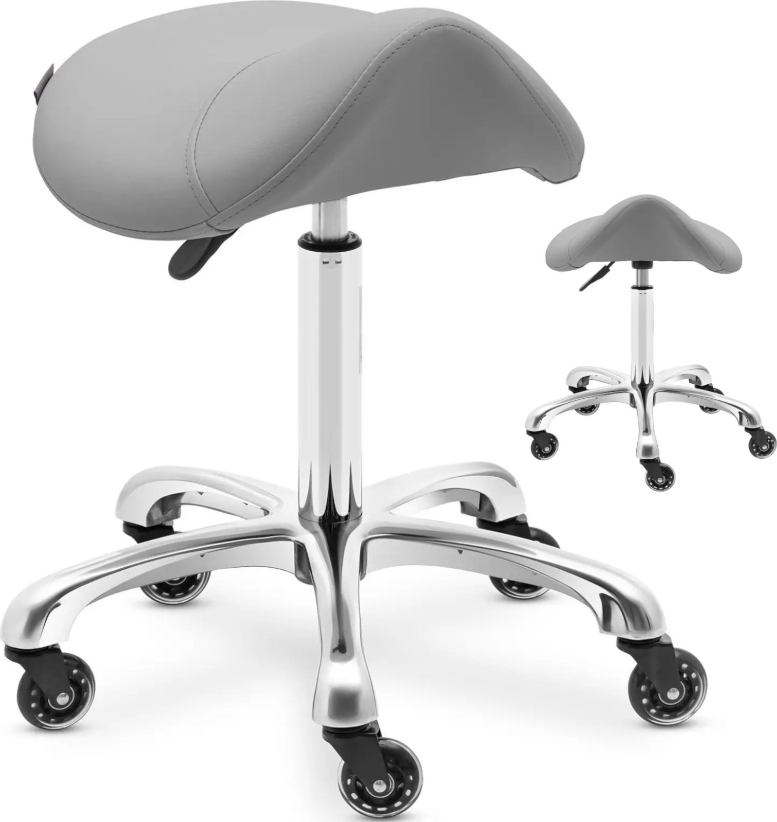 Physa Taboret stołek hoker kosmetyczny siodłowy na kółkach do 150 kg YORK - ciemnoszary Taboret stołek hoker kosmetyczny siodłowy na kółkach do 150 kg