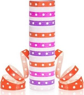 GoDan Serpentyna Groszki i paski różowo-czerwone - 4 m - 1 szt. uniwersalny