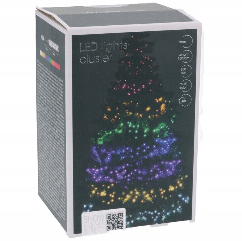 Dense electric garland CLUSTER, IP44, 800 LED, 8 modes, various colors, 16m