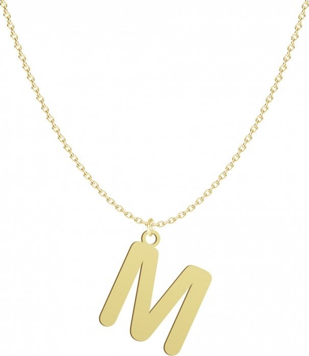Radziszewska Jewellery Pozłacany naszyjnik litera M - DEDYKACJA GRATIS