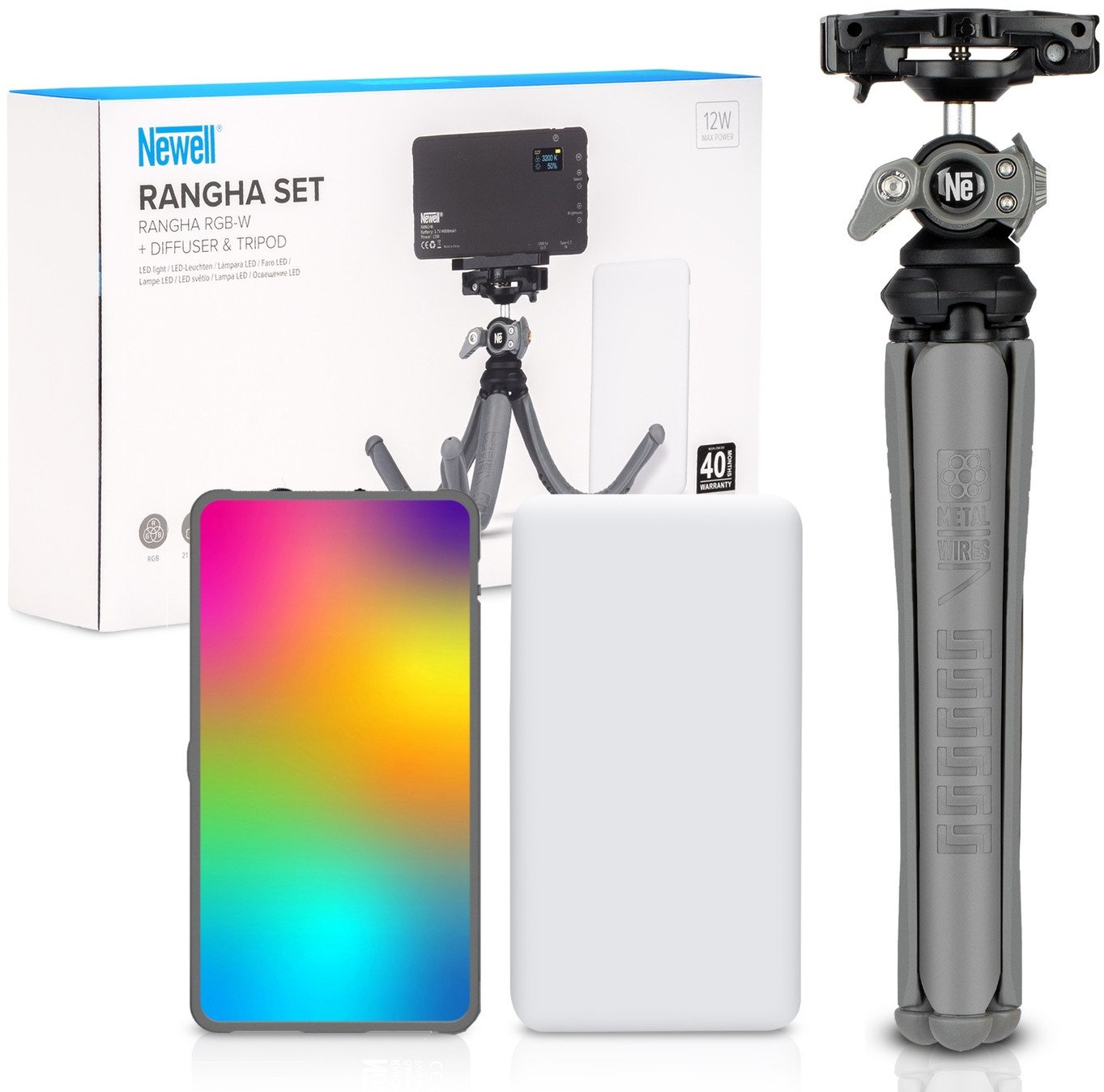 NEWELL NL4267 Zestaw Lampa LED RGB-W Rangha z dyfuzorem i statywem