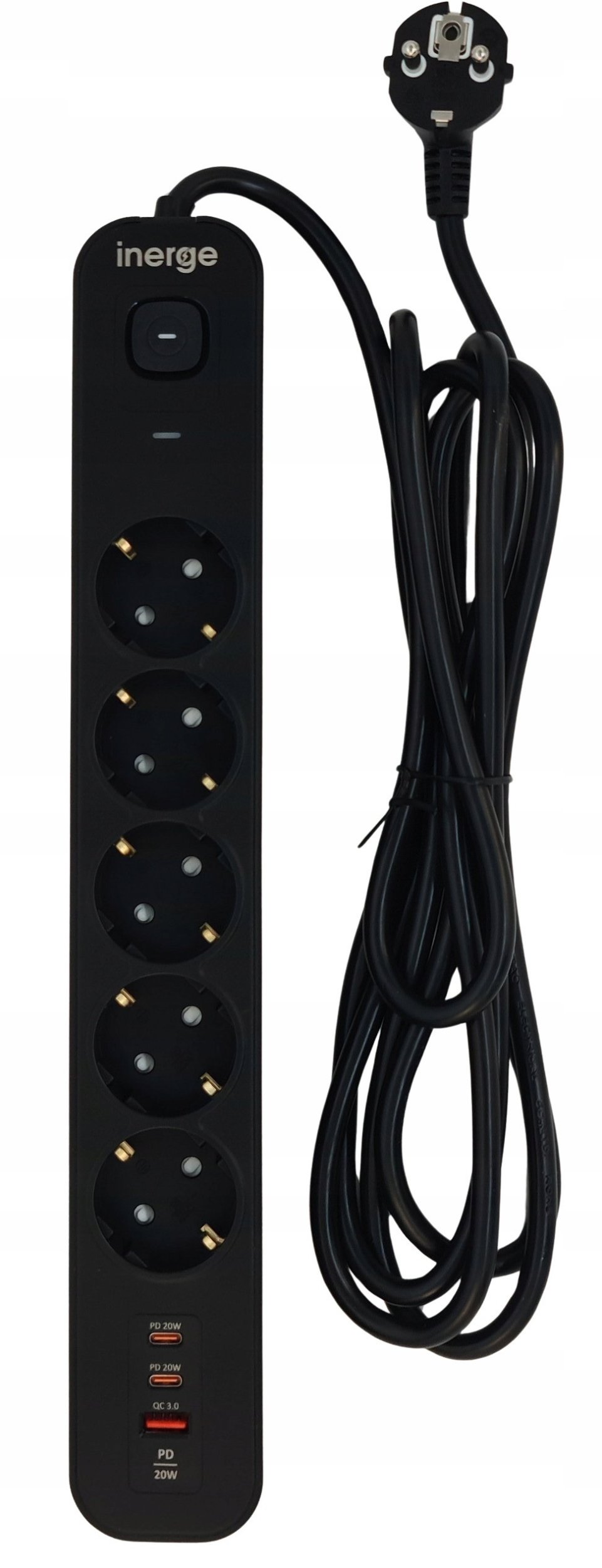 Listwa zasilająca INERGE 5-gniazdowa 2m PSS-0531PD-02-B