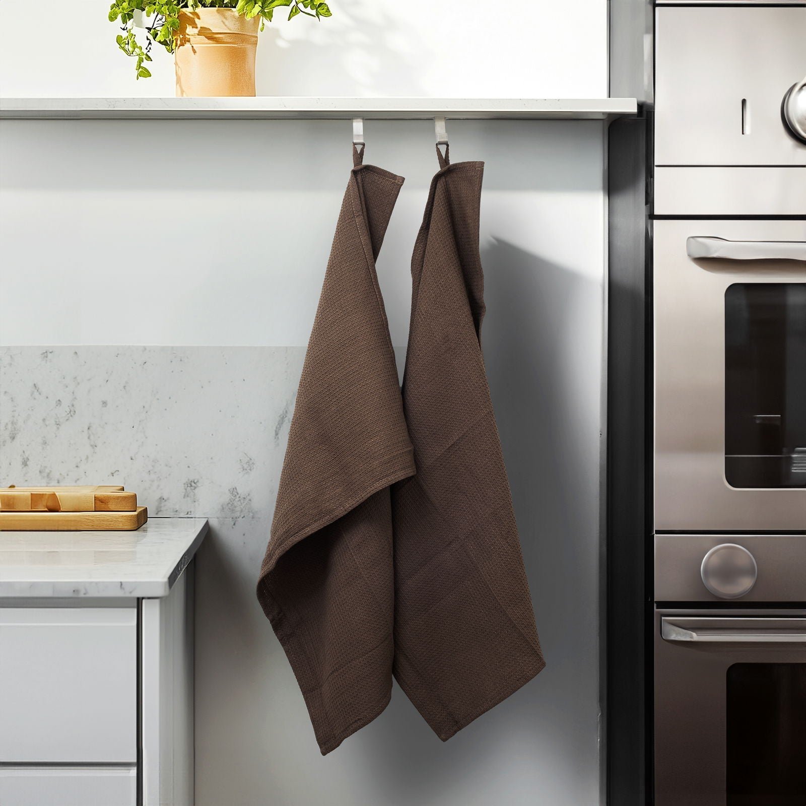 Olsen Home OlsenHome - Vaffel Viskestykker 50x65cm - 2 Pak Walnut Brown