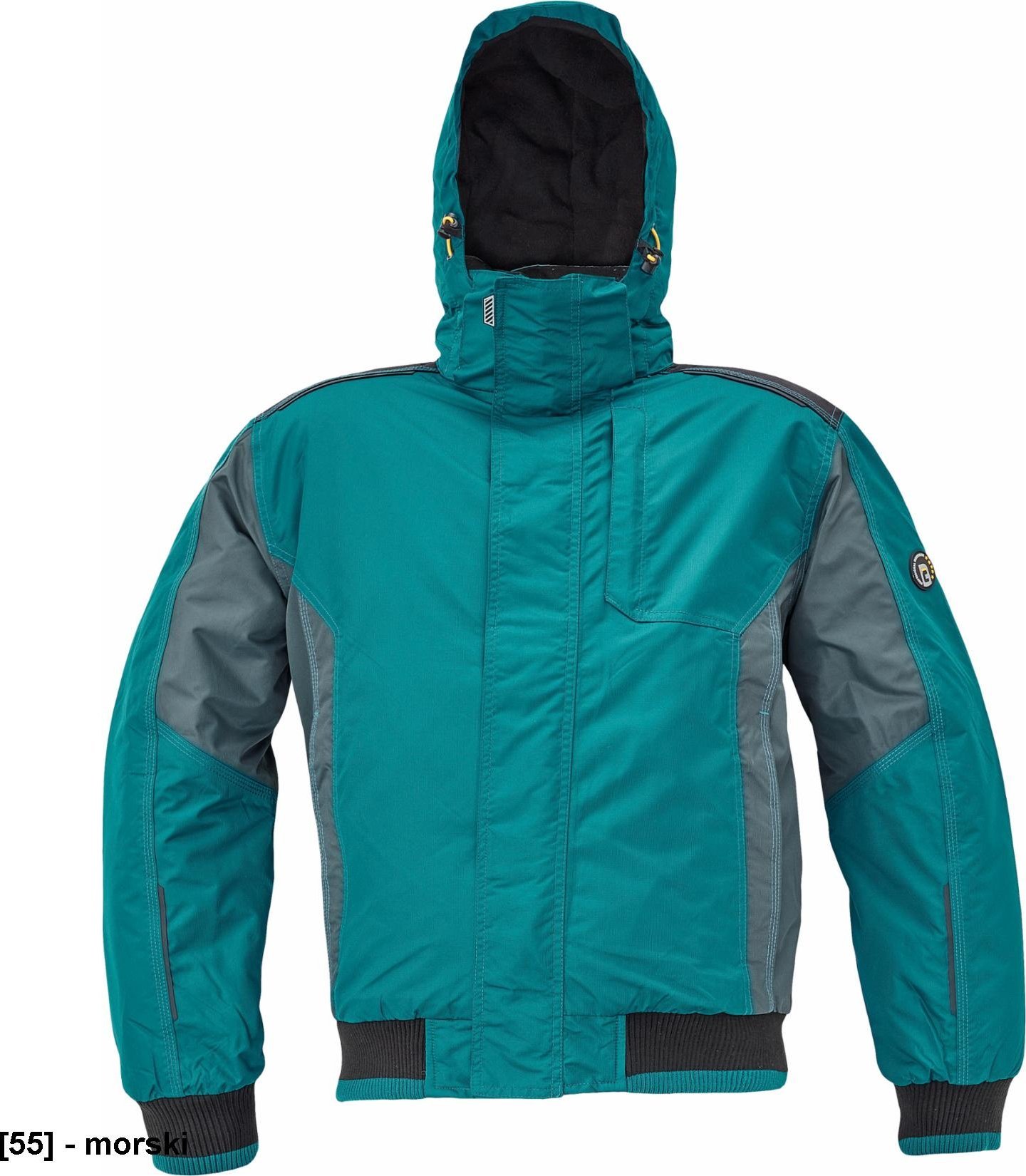 CERVA DAYBORO pilot kurtka - męska kurtka pilotka, odpinany kaptur, polar kołnierz i w kapturze, odblaskowe elementy, 100% poliester - morski 4XL