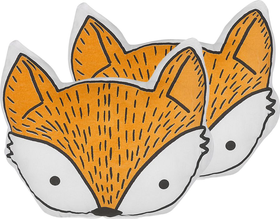 Beliani Zestaw 2 poduszek dla dzieci lis 50 x 40 cm pomarańczowy VADODARA