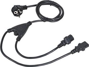 C-Tech C-TECH kabel síťový 220/230V napájecí, 1,8m, rozdvojka Y, VDE