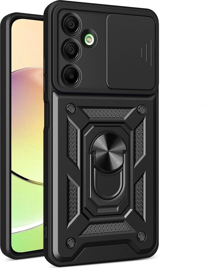 Etui pancerne Hybrid Armor Camshield z osłoną aparatu i metalowym ringiem do Samsung Galaxy A16 / A16 5G - czarne