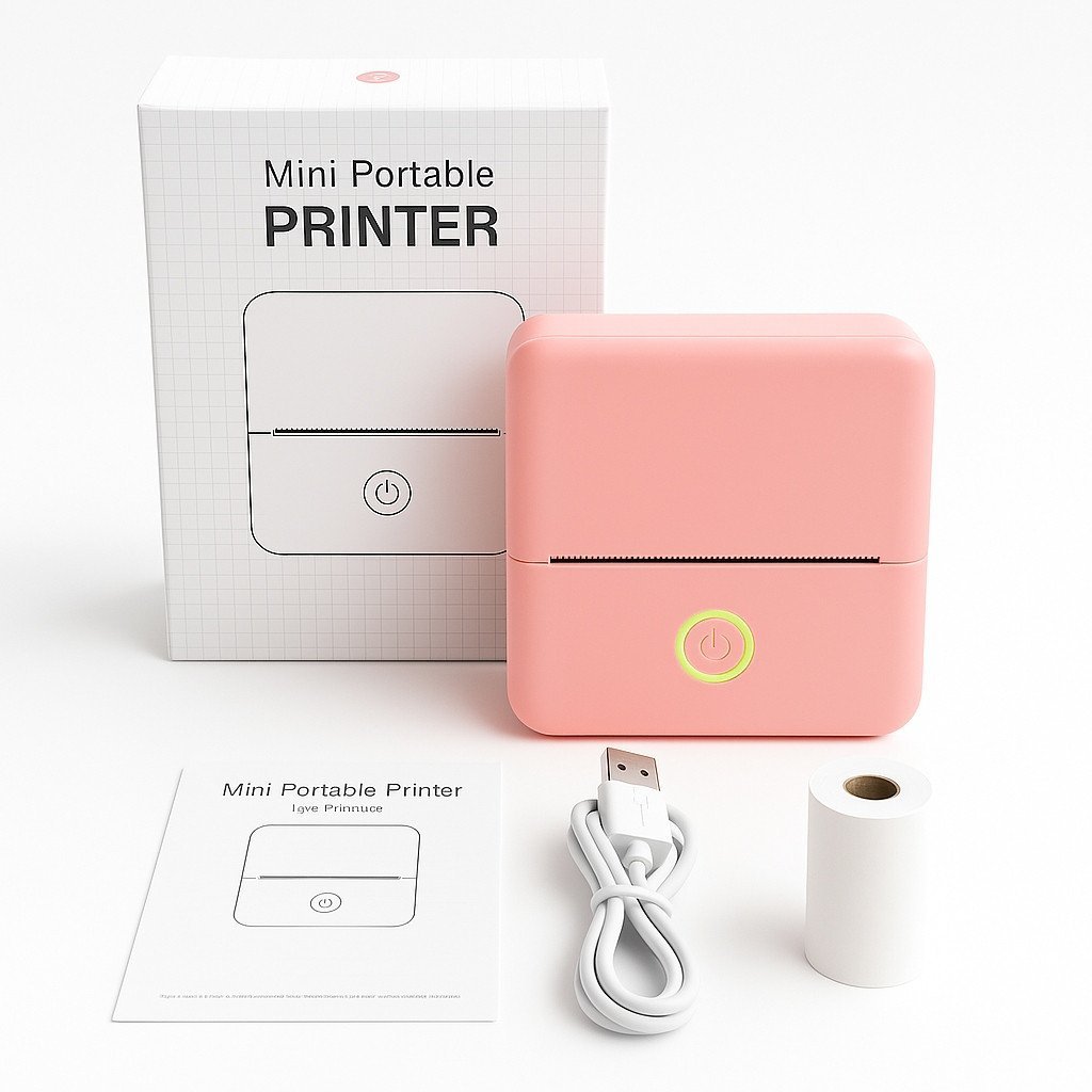 Drukarka Termiczna Bluetooth Do Zdjęć Naklejek Notatek Etykiet Aplikacja Ai / X6 / Różowy