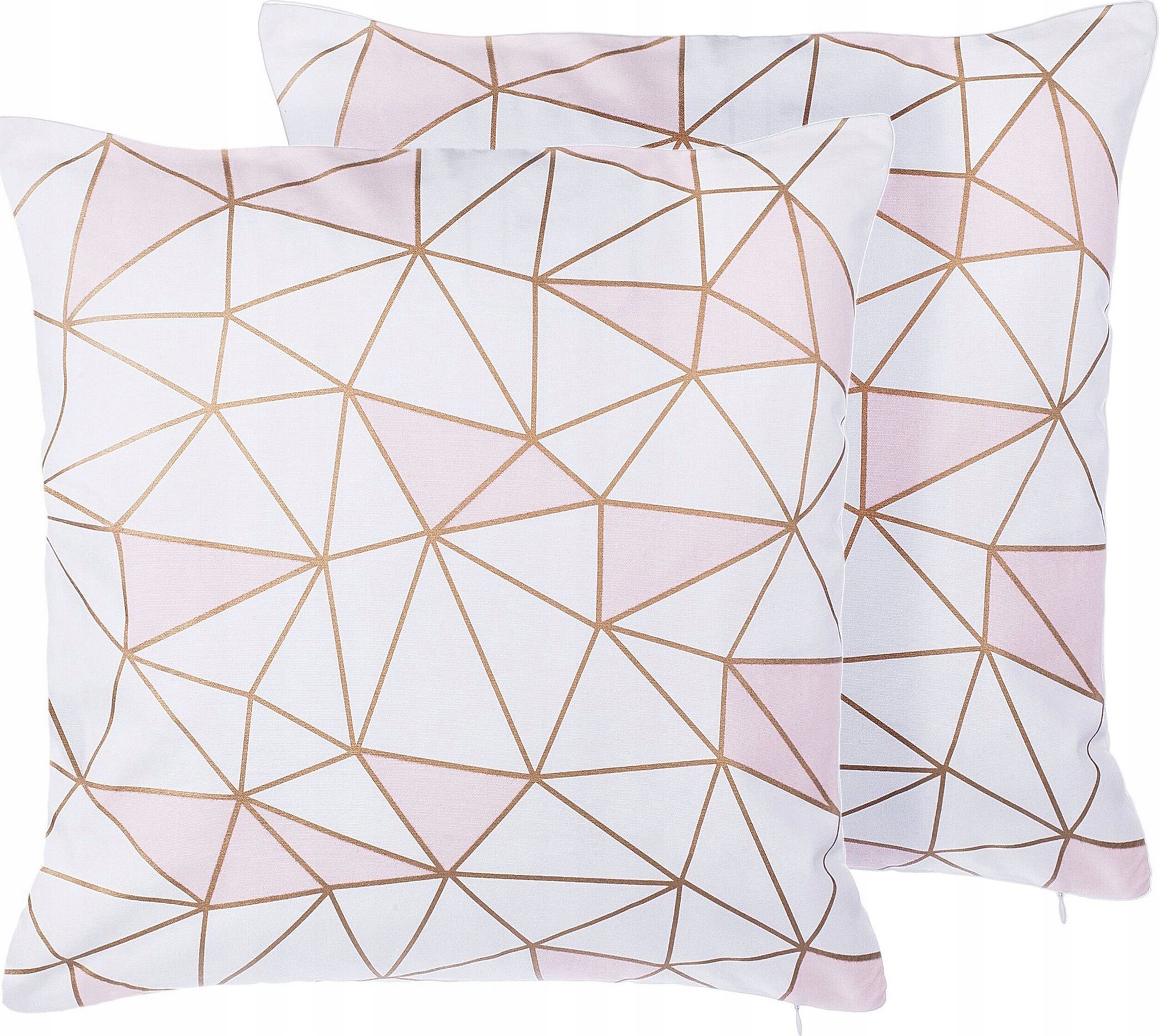 Beliani 2 poduszki dekoracyjne w geometryczny wzór 45 x 45 cm różowe CLARKIA