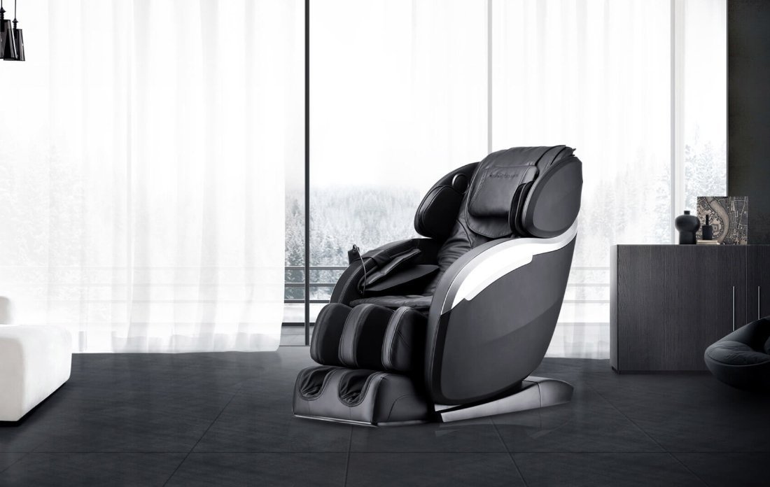 HDL Fotel masujący Dios V2 czarny 3D, skan kręgosłupa