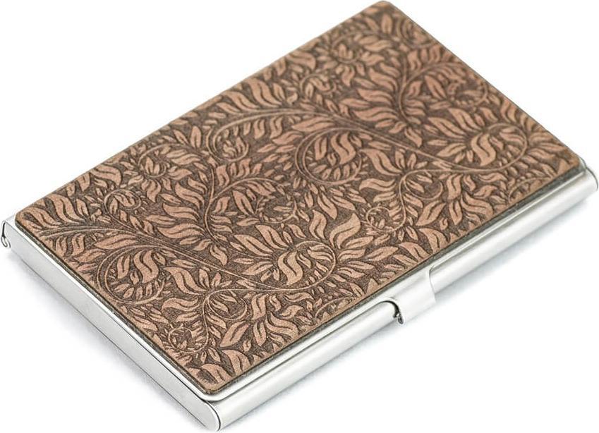 BeWood Drewniany Wizytownik Inox Liście Jabłoń