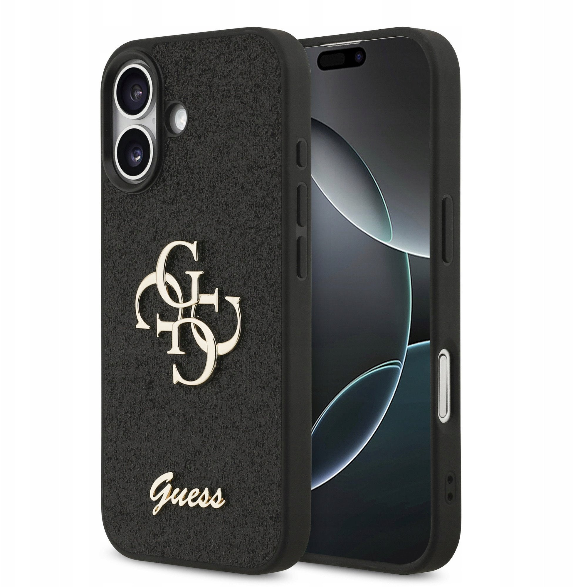 Etui Guess Fixed Glitter Big 4G do iPhone 17 czarny