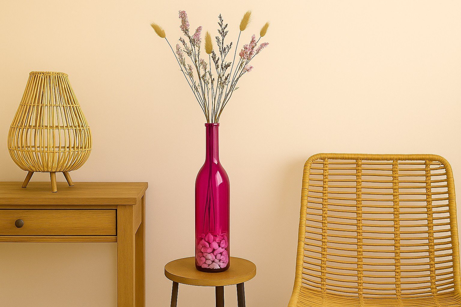 Butelka dekoracyjna wazon 75 cm różowa 4766 San Miguel