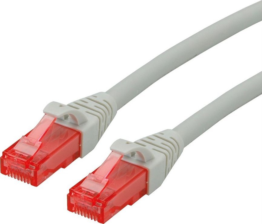 Roline ROLINE - Patch- Cable - RJ- 45 (M) to RJ- 45 (M) - 7.5 m - UTP - CAT 6 - halogen free, shaped, stranded - gray (21.15.2506)