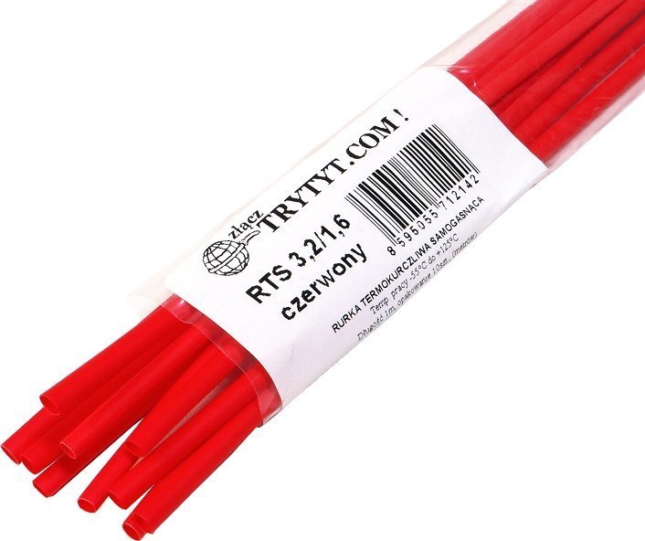 Trytyt 10x Koszulka termokurczliwa RTS 3,2/1,6 czerwona