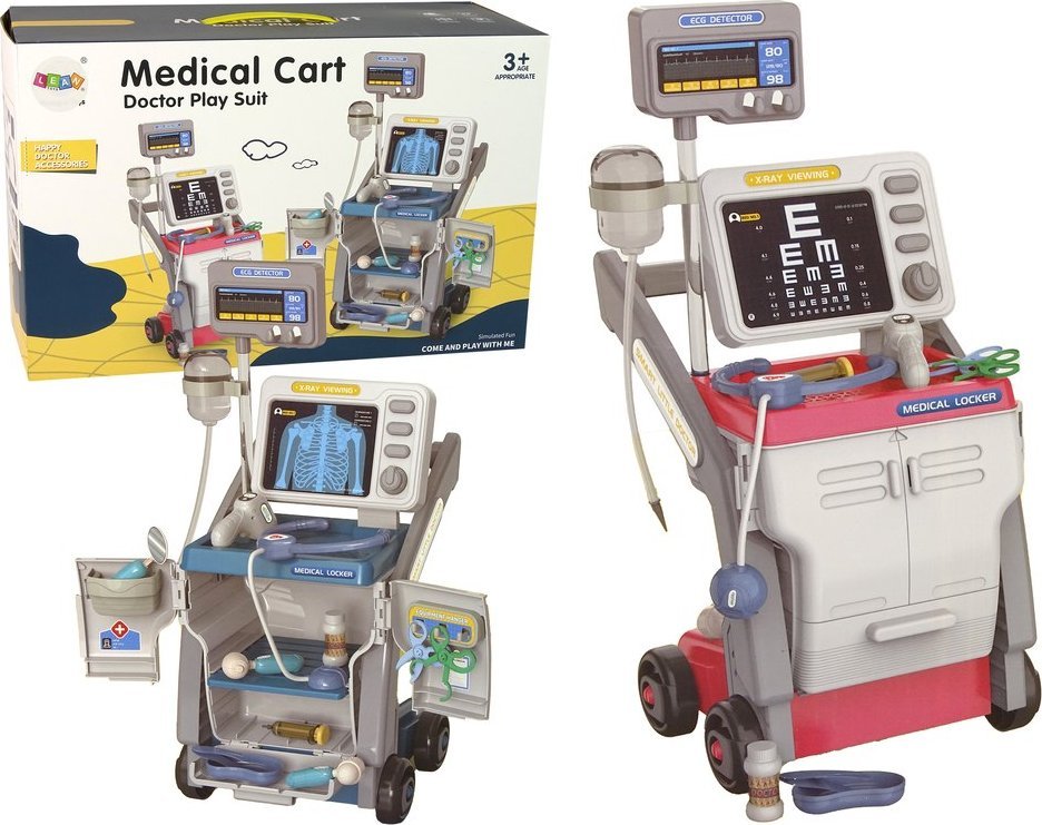 LeanToys Zestaw Małego Doktora Stetoskop Światła Różowy