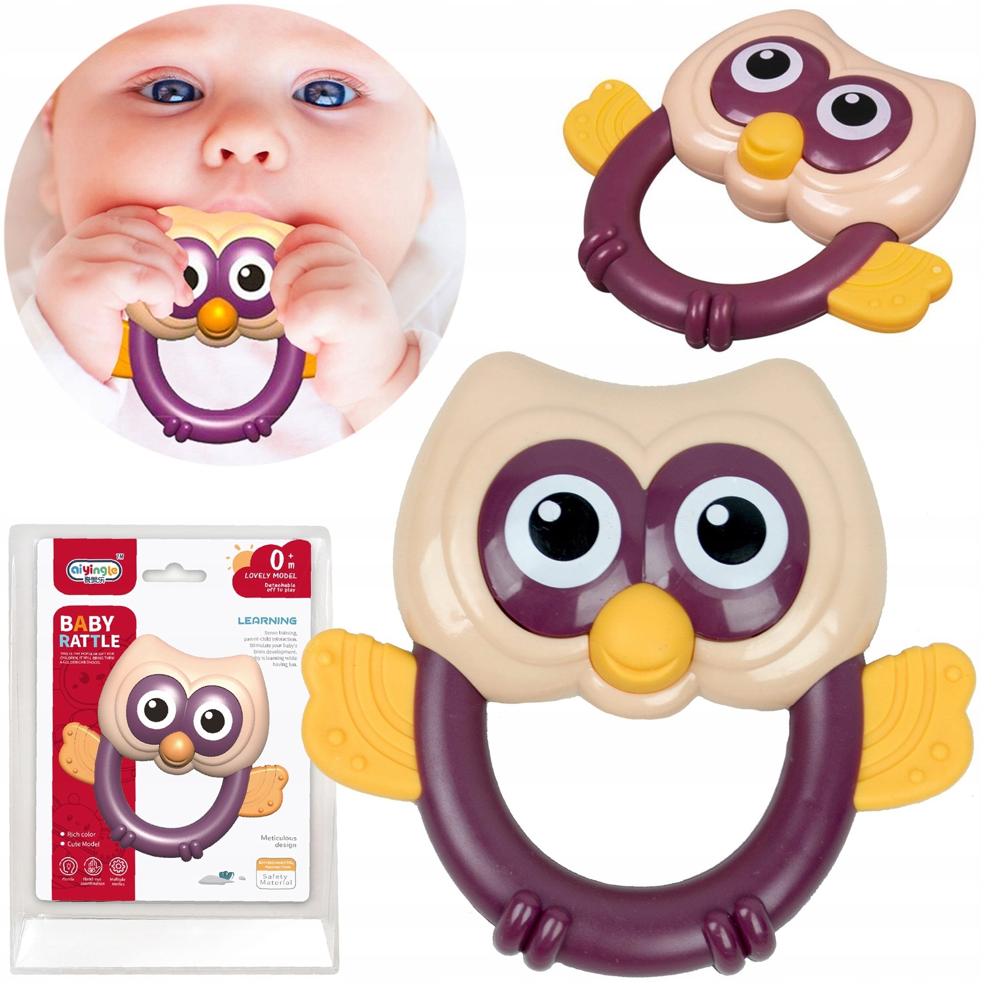 Grzechotka dla malucha sowa