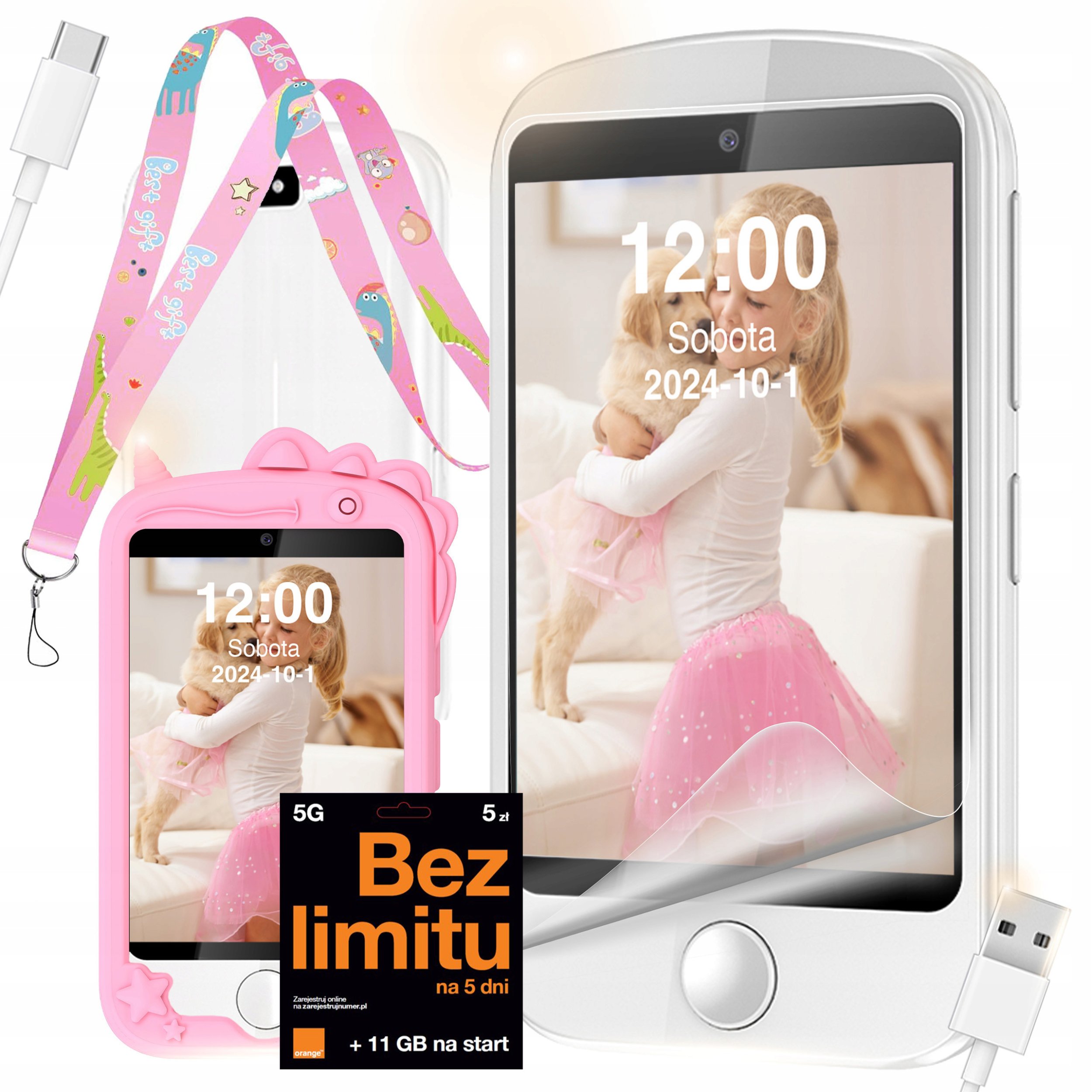 TELEFON DLA DZIECI ROZMOWY GRY ZEGAREK APARAT KAMERA LATARKA MUZYKA SMART