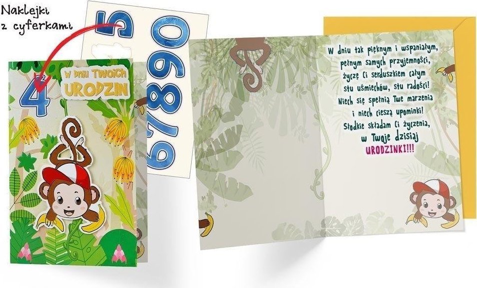 KUKARTKA KARNET DKP URODZINY MALPKA DKP-047