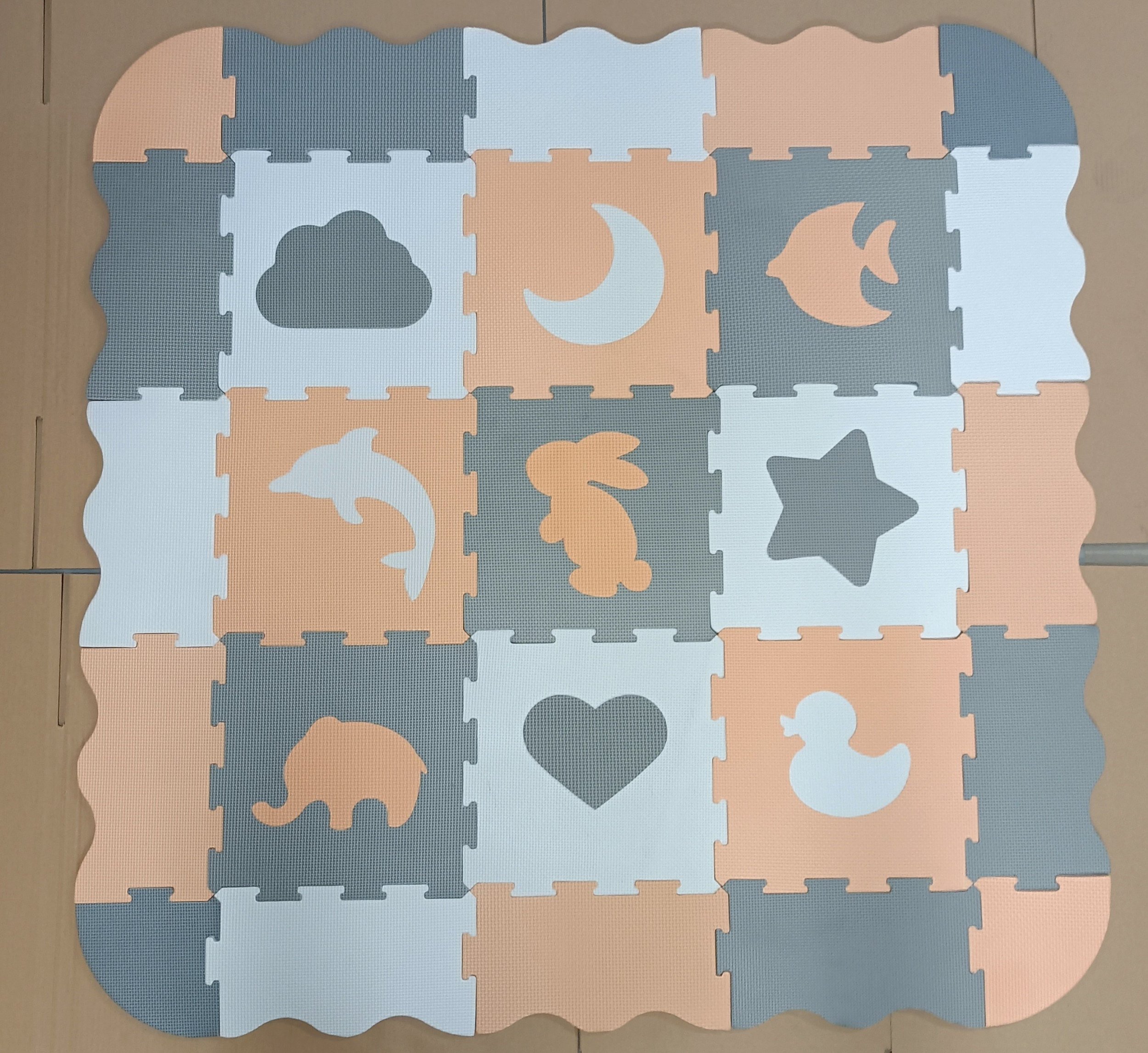 Happy Kiddo SN84586 Mata piankowa edukacyjna puzzle kojec duża kontrastowa