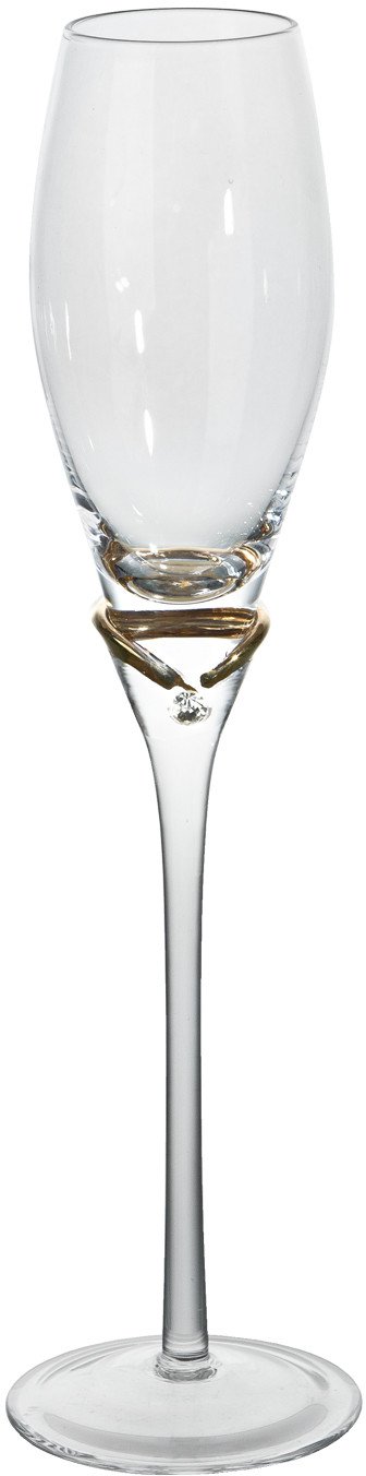 Kieliszek do szampana 150 ml zdobiony kryształkiem TG0587