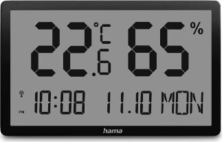 Hama TERMOMETR HIGROMETR LOMBOK CZARNY