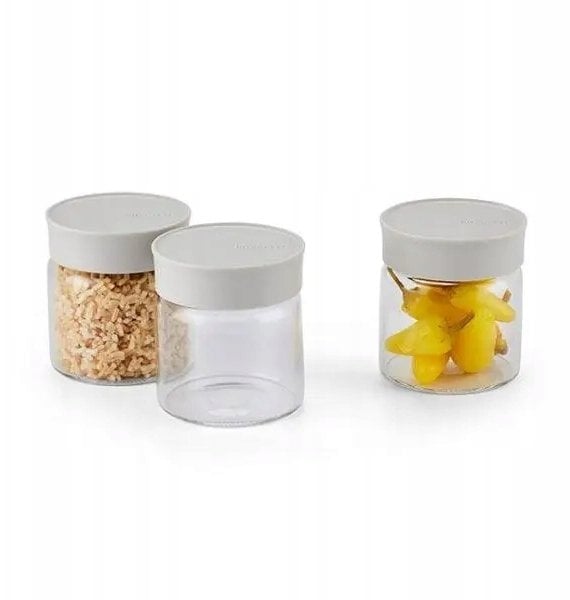 BUYDEEM Szklane słoiczki 200ml z nakrętką w kolorze Nordic Grey, model CS1001