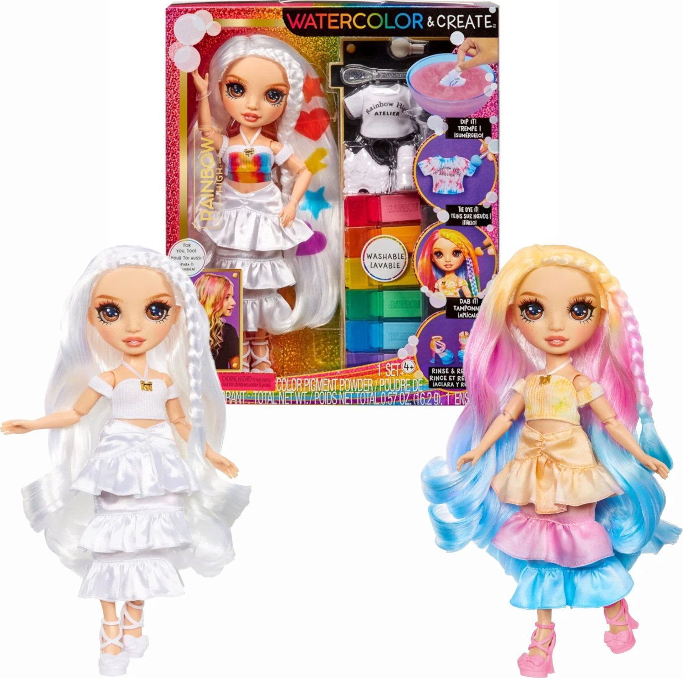 MGA Rainbow High Watercolor & Create Lalka z brązowymi oczami (507598)