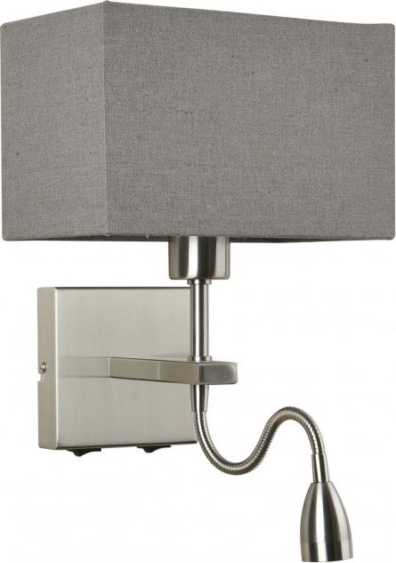 Kinkiet Italux Kinkiet ścienny szary Italux Norte nad łóżko LED WL-1122-2-BL-SN-RC-GR