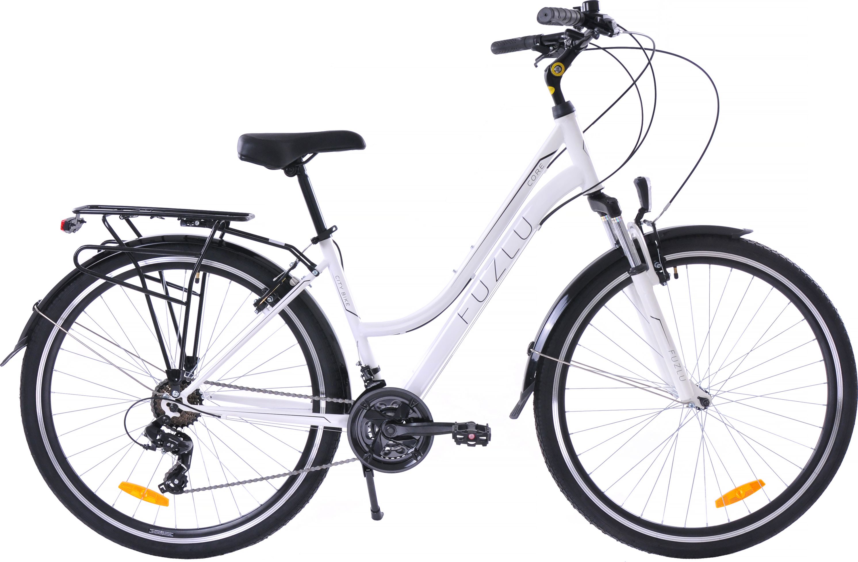 Fuzlu Rower trekkingowy 28 Core Lady Amor 18" biały/czarny/czarny połysk