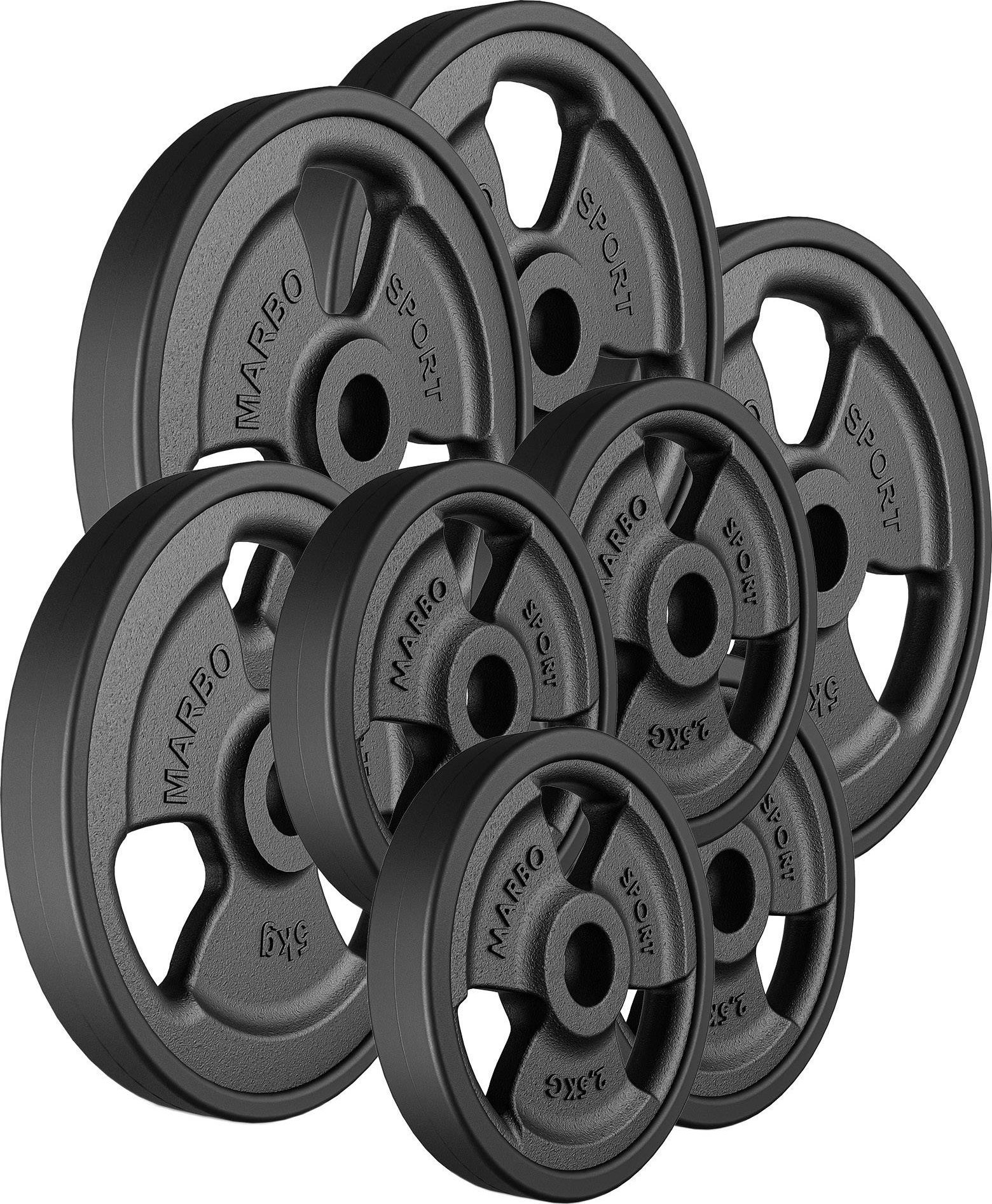 Zestaw obciążeń gumowanych 30 kg / 4 x 5 kg + 4 x 2,5 kg - Marbo Sport