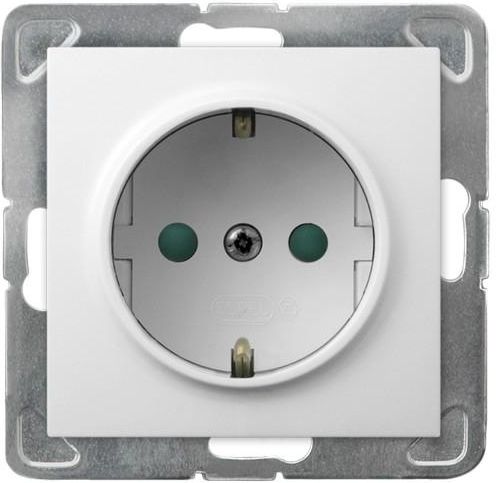 Ospel Gniazdo pojedyncze Impresja z uziemieniem schuko biały (GP-1YSP/m/00)