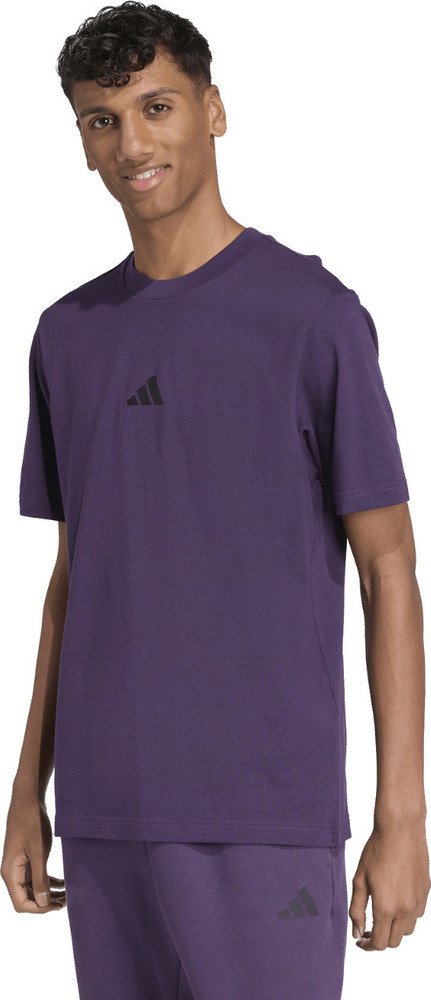 Koszulka męska adidas Essentials Small Logo Single Jersey fioletowa JW6232 L