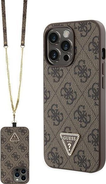 Guess Etui GUHCP13LP4TDSCPW Apple iPhone 13/13 Pro hardcase Crossbody 4G Metal Logo brązowy/brown