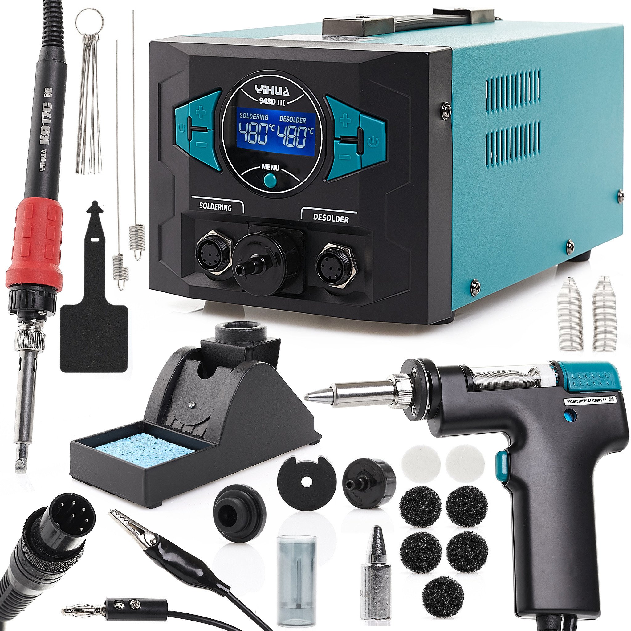 Stacja Lutownicza Rozlutownica Yihua WEP 948D-III Lutownica Grotowa Odsysacz