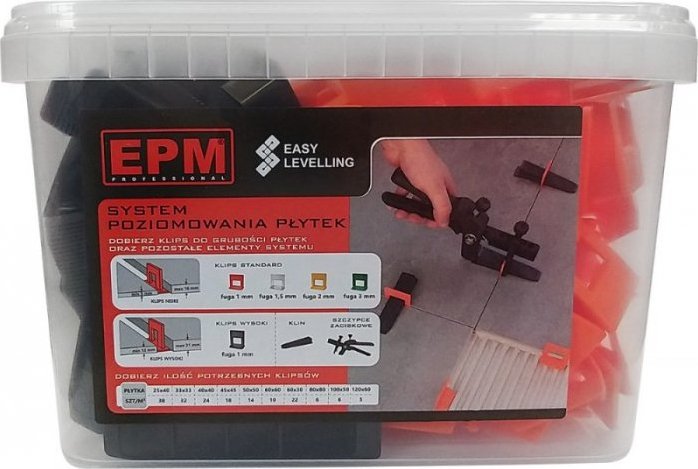 EPM SYSTEM UKÅADANIA PÅYTEK EASY LEVELING 50 KLIN+ 100 KLIPS 1MM