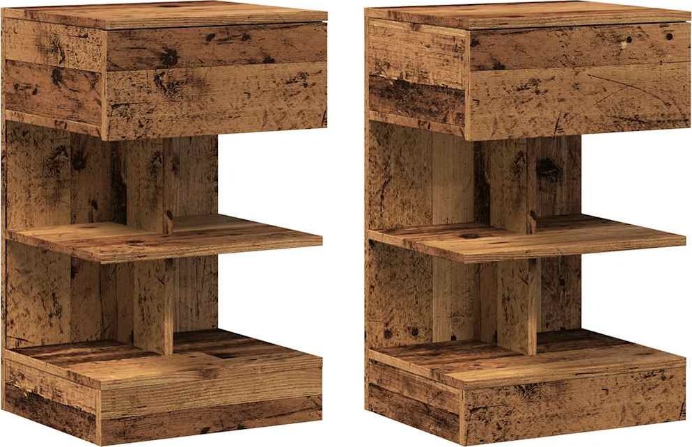 Szafki nocne, 2 szt., stare drewno, 40x35x65 cm
