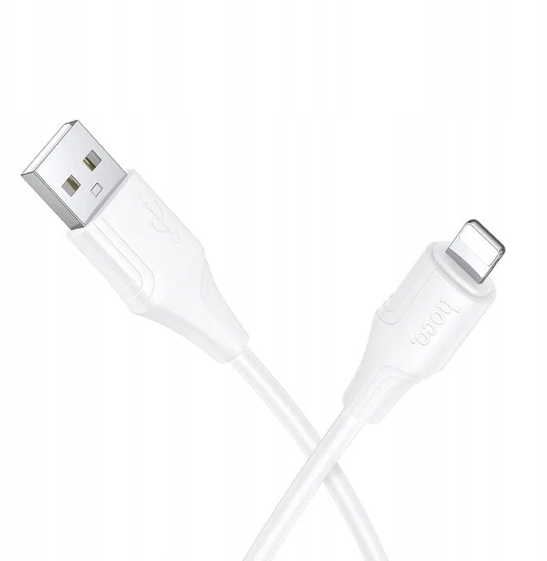 Kabel USB Hoco Kabel Silikonowy USB A do Lightning 2,4A 1 m X124 biały