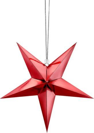 PartyDeco Gwiazda papierowa, 30cm, czerwony one size
