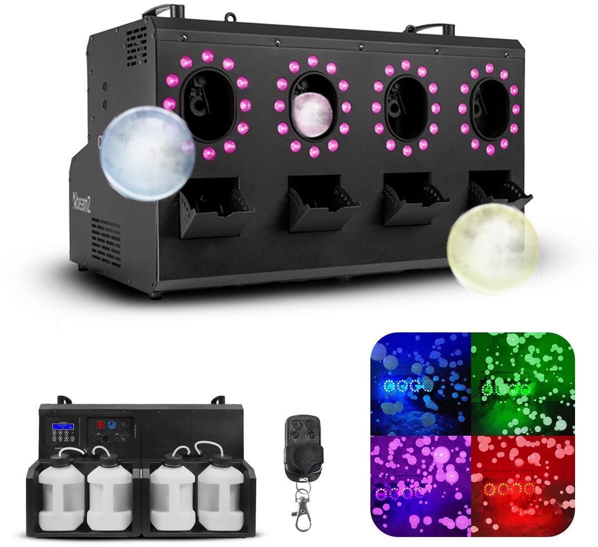 Wytwornica dymu i baniek z diodami RGBW Cyclone400 one size