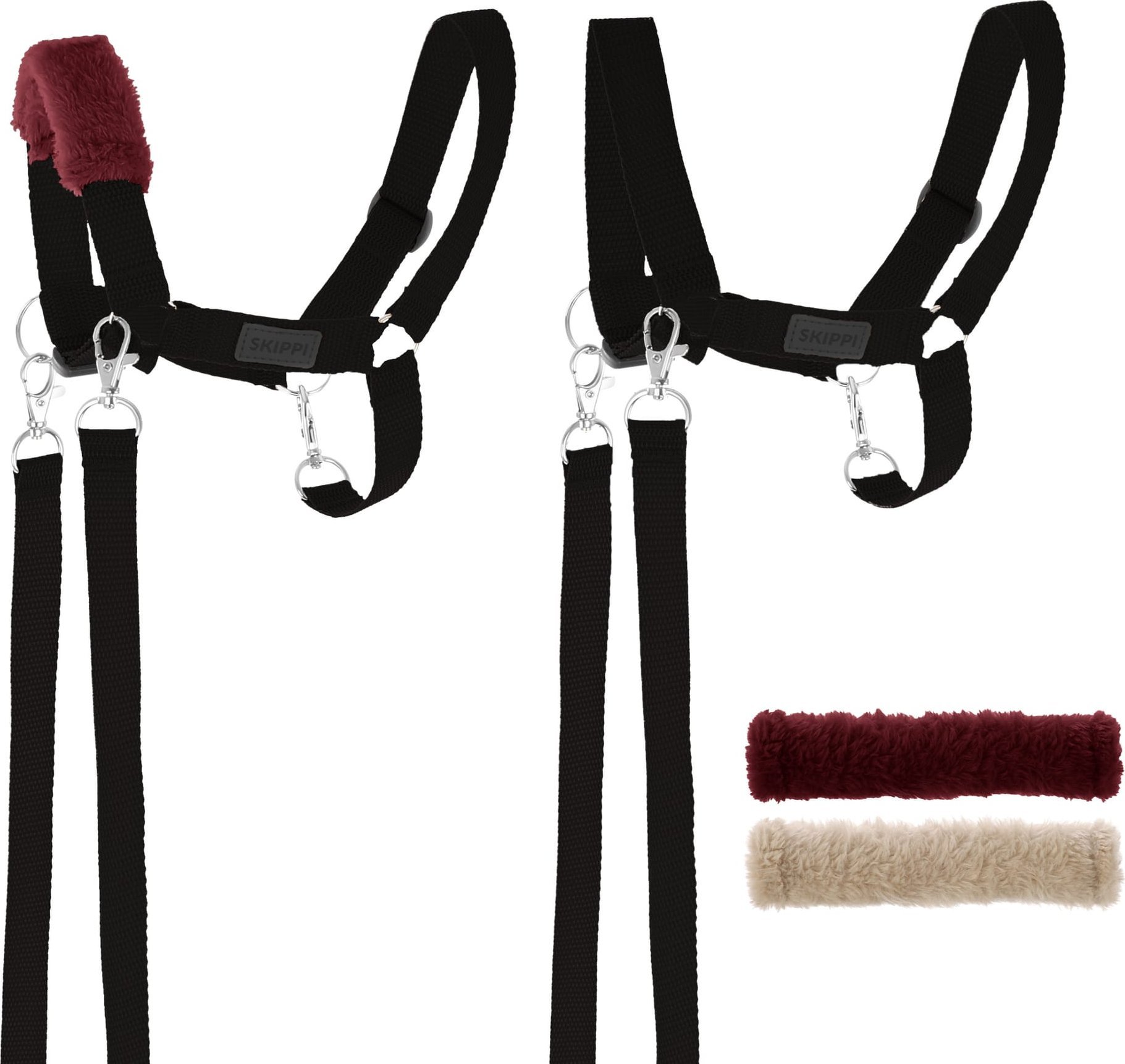 Skippi Kantar dla Hobby Horse - wodze, 2 wymienne futerka - czarny