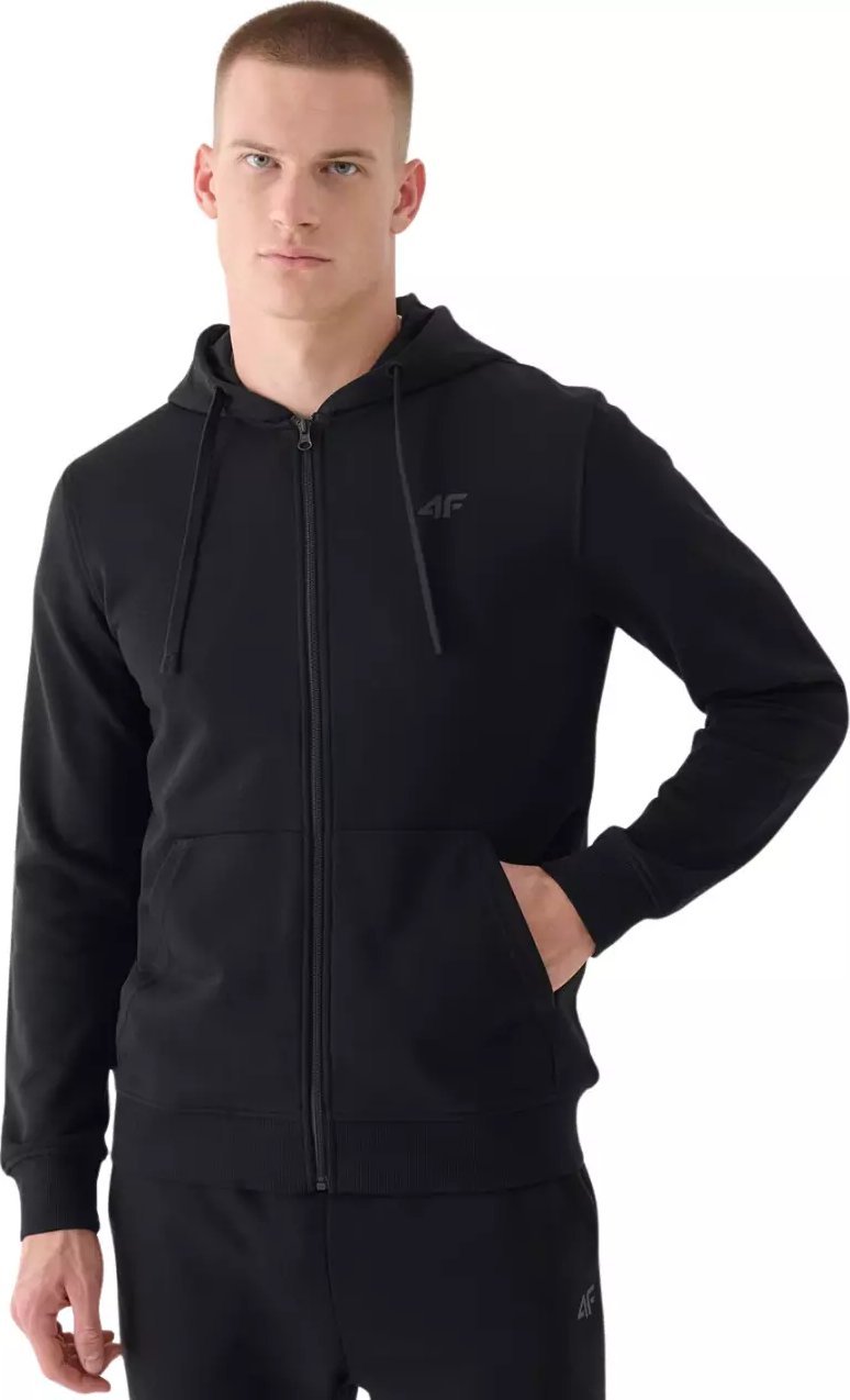 Bluza męska rozsuwana z kapturem 4F bawełna 4FWMM00TSWSM1466 20S czarna L