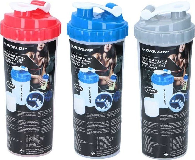 Dunlop Dunlop - Butelka sportowa shaker z wygodnym zamykaniem 550 ml (niebieski)