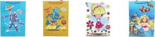 JU-PITER Torebka prezentowa dziecięca mix 5210A SD20 30x42x25cm szerokie dno p12