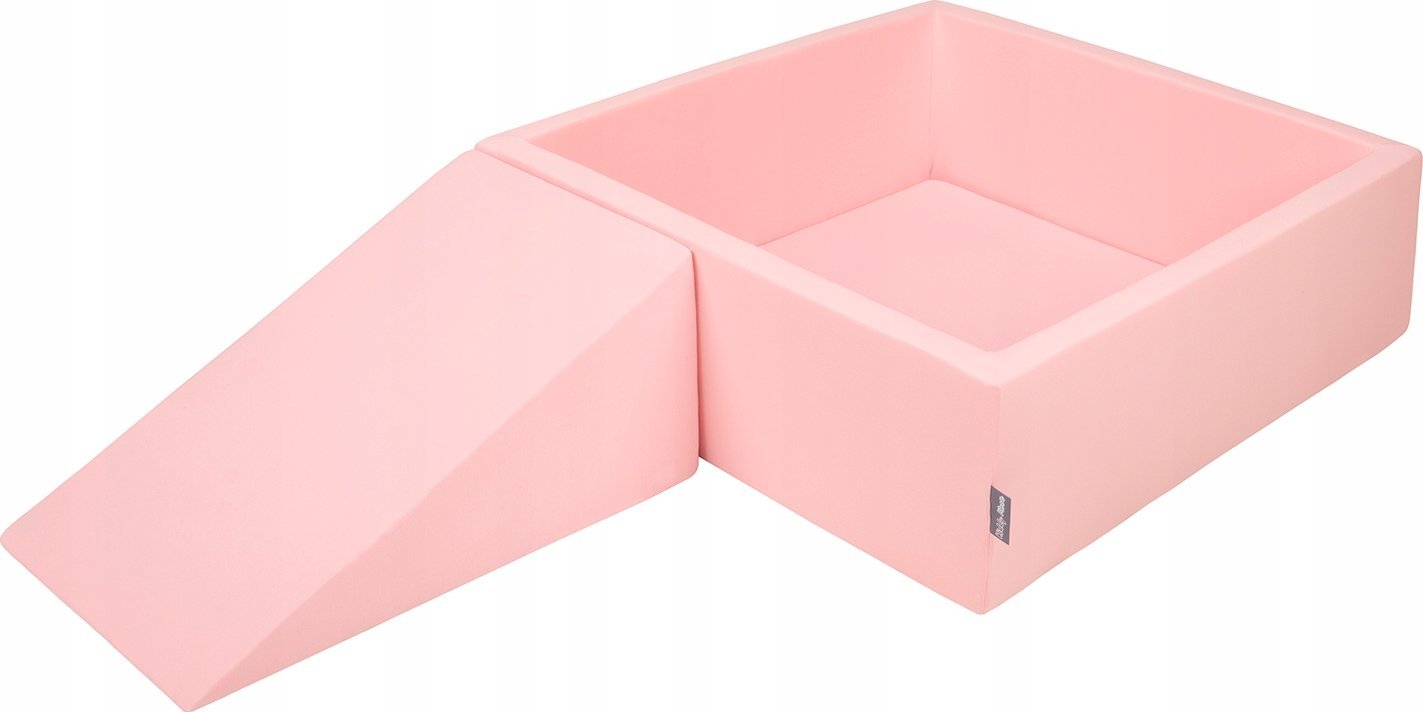 KiddyMoon Piankowy plac zabaw PPZP-KW30D-112 z piłeczkami różowy: pudrowy róż-perła-transparent basen 200/klin L Zabawka plac zabaw